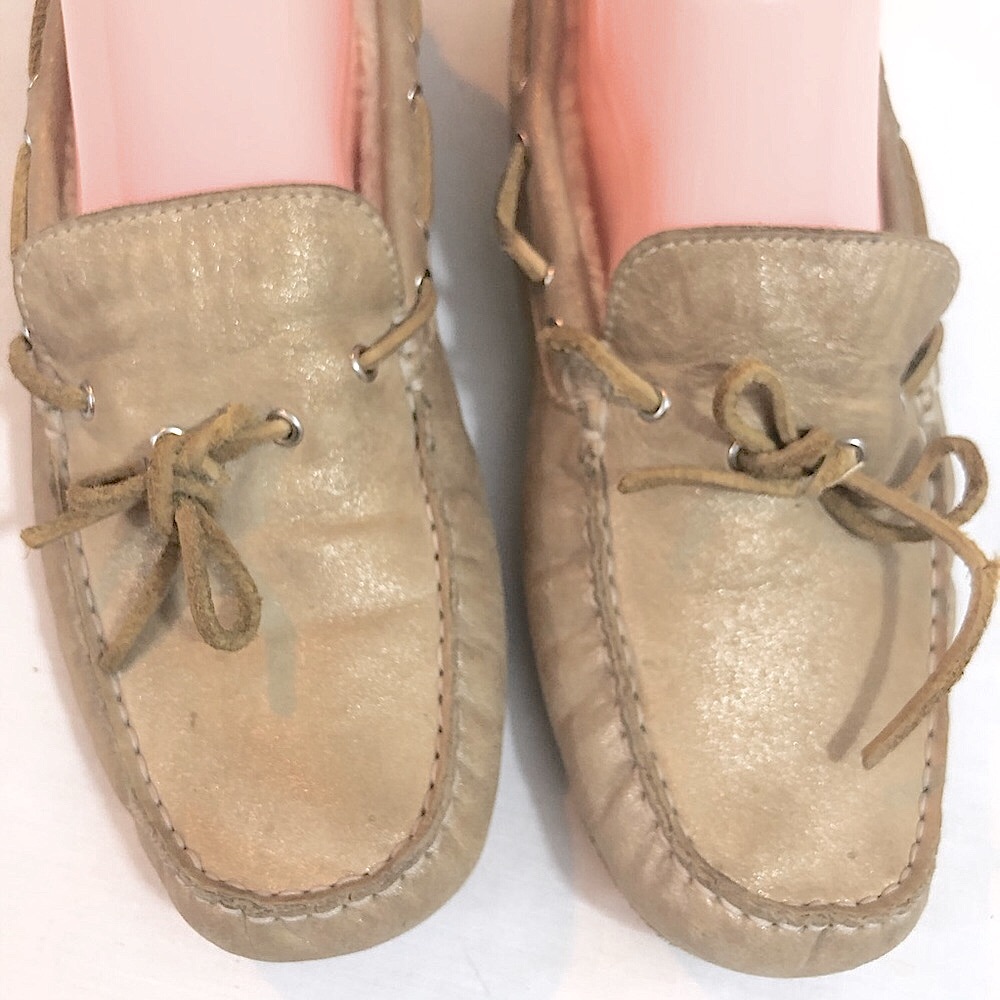 Cole Hann Gold Moccasin slippers shoes - Picture 3 of 10